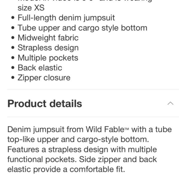 Women's Tube Cargo Denim
(NWT
Jumpsuit - Wild
Fable lavender new 🆕 - Picture 6 of 6